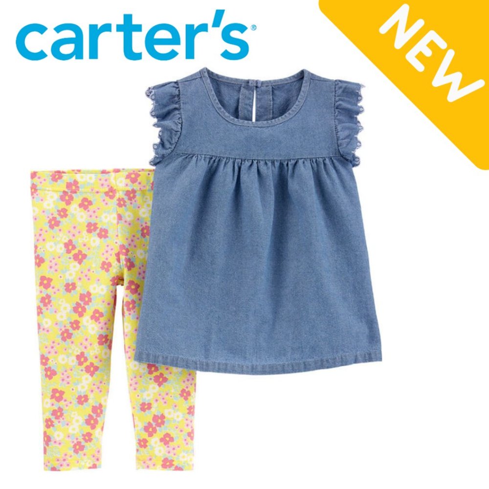 Carter’s 2-Piece Chambray Top & Floral Legging Set